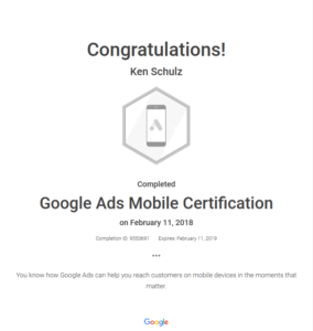 Google Ads Mobile Certificate